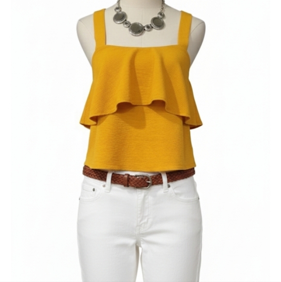 Madewell Tops - Madewell Mustard Layered Tank Top